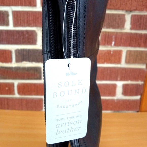 NWT Sole Bound by BareTraps 'Dreia' Wide Calf Genuine Leather Knee High Boots - Picture 3 of 5